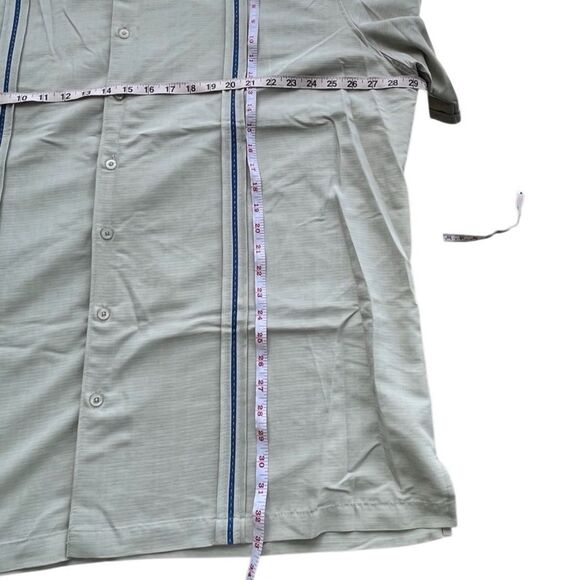 Cubavera Beige Embroidered Short Sleeve Button-Up Shirt 2XLT - Picture 7 of 10